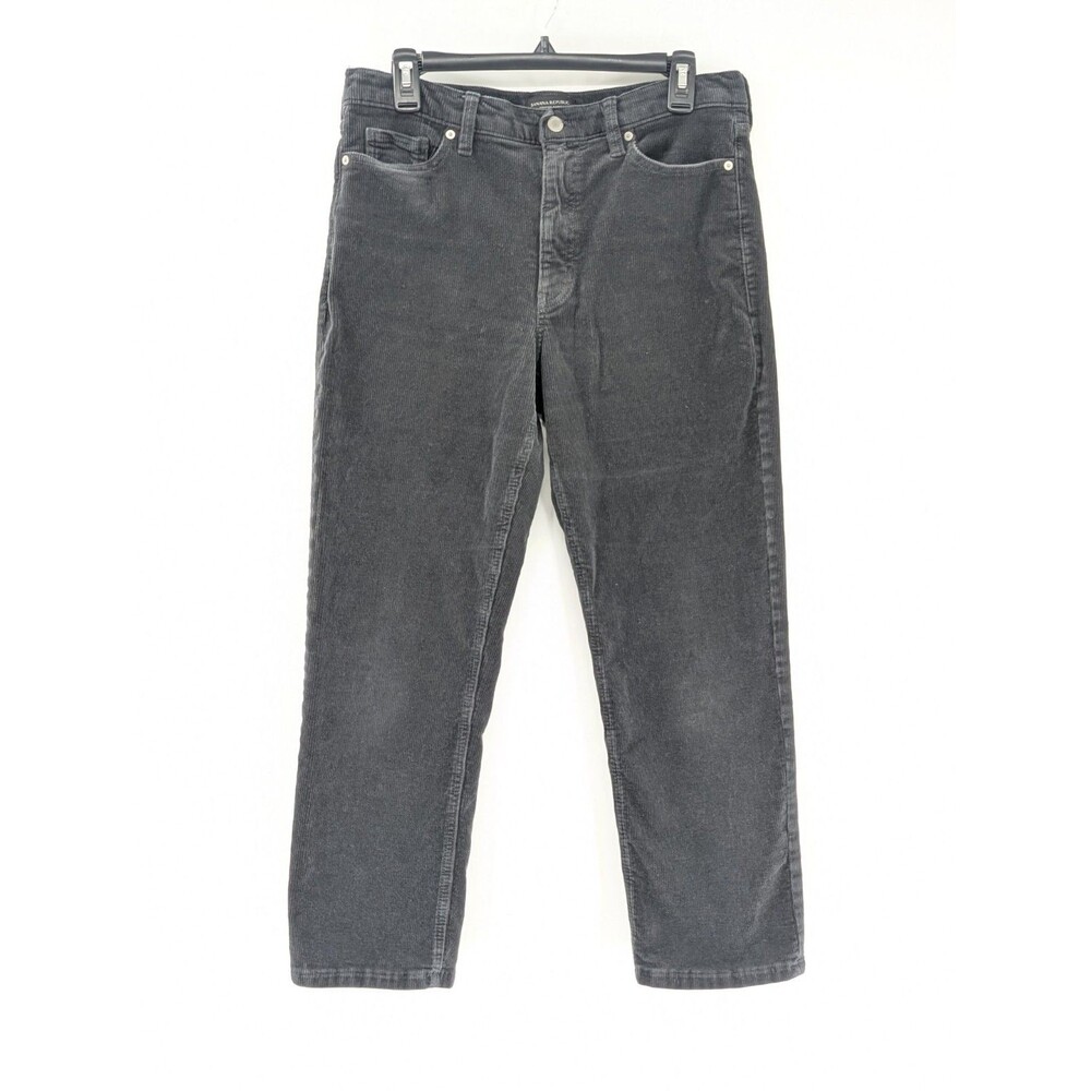 Banana Republic High Rise Straight Charcoal Corduroy Grunge Pants Size 32x26